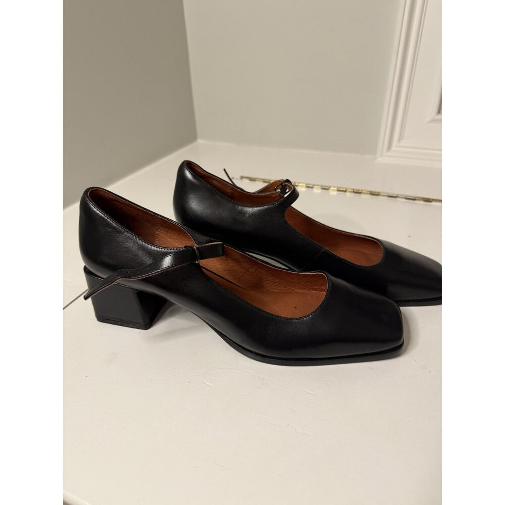 Intentionally Blank Christopher Mary Jane Heel Black Leather US 11 NEW $198 - Picture 10 of 15